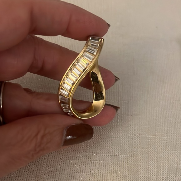 Vintage SWARVOSKI BAGUETTE/GOLD SLIDE PENDANT - Picture 11 of 14